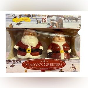 Vintage Season's Greeters Santa and Mrs. Claus Salt & Pepper Shakers with Box